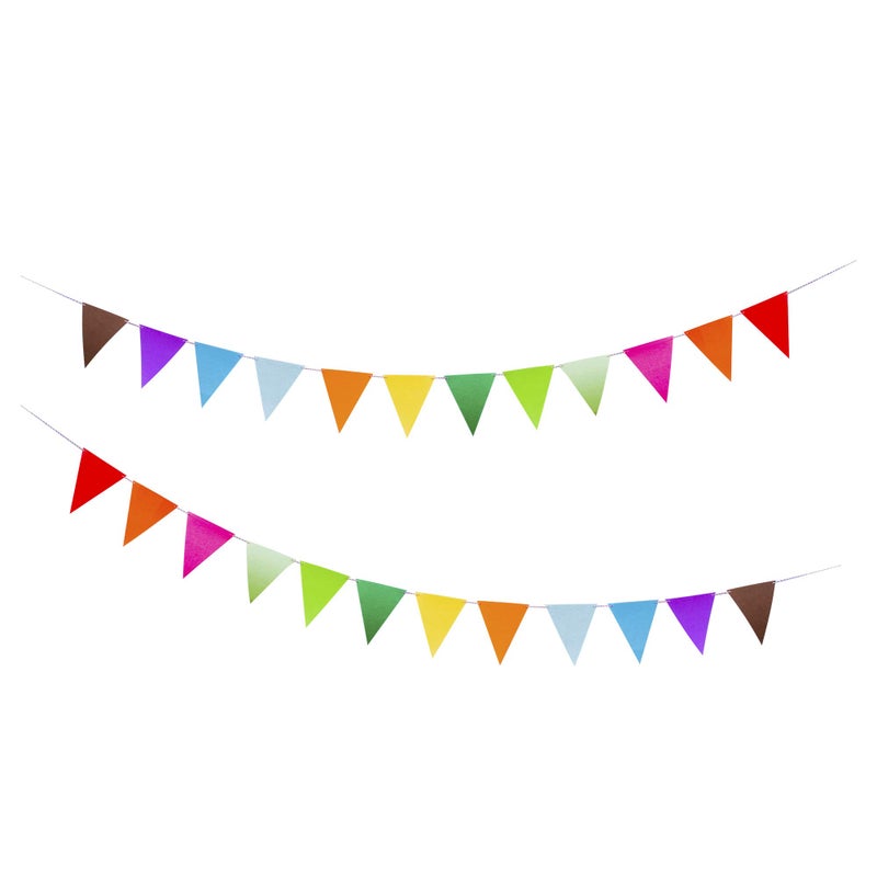 Every Cares Rainbow Felt Fabric Bunting, 24 Pcs/ 16.4 Feet(2 Pack) Decoration Banners for Birthday Party, Baby Shower, Window Decorations and Children's Play Room Decorations - Image 1
